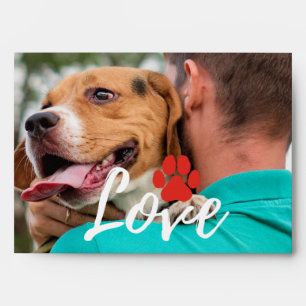 Custom LOVE Paw Print Dog Lover Pet Photo Envelope