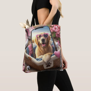 Custom LOVE Paw Print Dog Lover Pet Photo Tote Bag