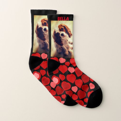 Custom love pet photo x1 socks