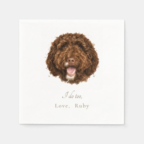 Custom Love Pet's Name Head Image Wedding Napkins