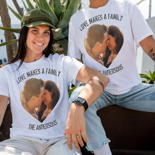 custom love photo heart shape and text T-Shirt
