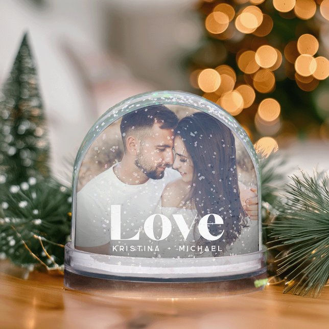 Custom Love Photo Snow Globe with Couple Names (Creator Uploaded)