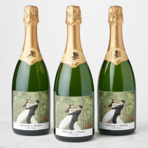 Custom Love Photo Wedding Sparkling Wine Label