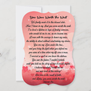 Custom Love Poem Husband Wife Couples Flat Card