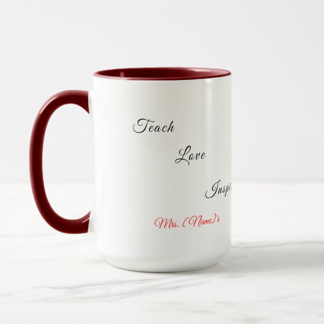 Custom Love Preschool Teacher Combo Mug (Left)