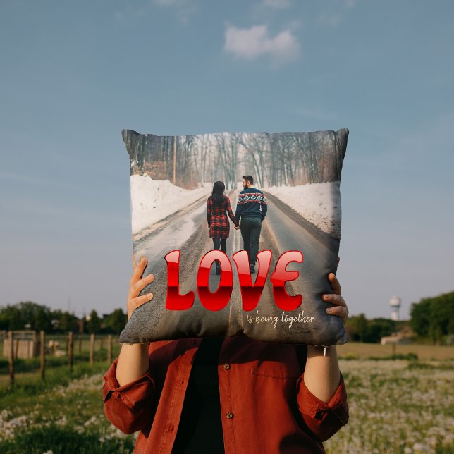 Custom Love Simple Photo Throw Pillow (Creator Uploaded)