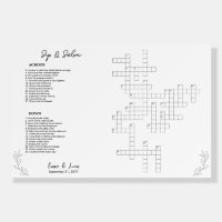 Custom Love Story Crossword Puzzle Wedding Sign