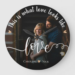 Custom LOVE "This is What Love Looks Like" Photo Large Clock