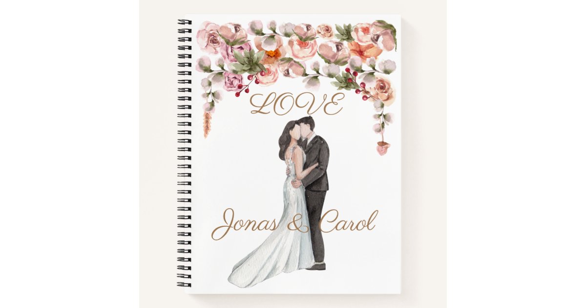 Notepage Wedding Custom Love Wedding Edit inside design paper Noteb Notebook | Zazzle