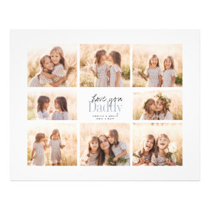 Custom Love You Daddy Fathers Day Photo Collage
