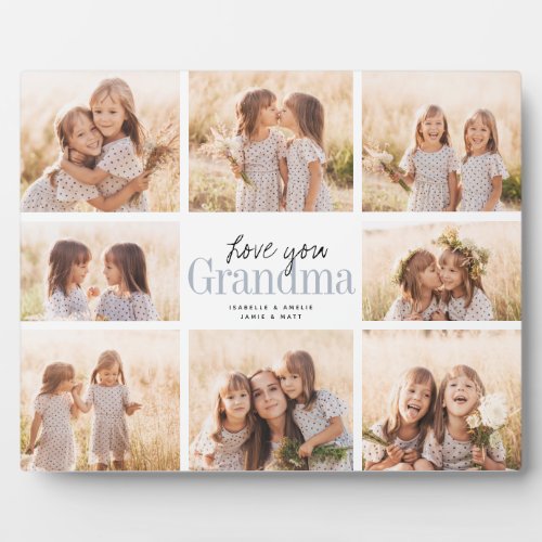 Custom Love You Grandma Grandkids Photo Collage Plaque