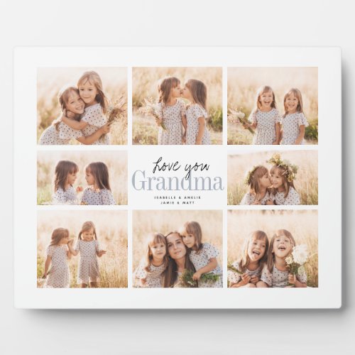 Custom Love You Grandma Grandkids Photo Collage Plaque