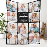 Custom Love You Grandma Modern 11 Photo Collage Fleece Blanket<br><div class="desc">Introducing our customizable Photo Collage Blanket, a heartfelt and unique gift perfect for the special grandparents in your life. This beautifully designed blanket allows you to showcase 11 of your favorite photos, creating a modern, elegant, and simple collage that exudes warmth and love. Personalize this blanket with the endearing message...</div>