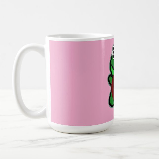 Custom Love You Kawaii Frog Heart Gift Coffee Mug (Left)