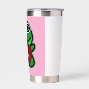 Custom Love You Kawaii Frog Heart Gift Insulated Tumbler