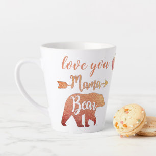 Custom Love You MAMA BEAR Happy Mother Day Latte Mug