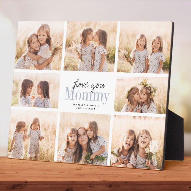 Custom Love You Mommy Mothers Day Photo Collage Plaque (Creator Uploaded)