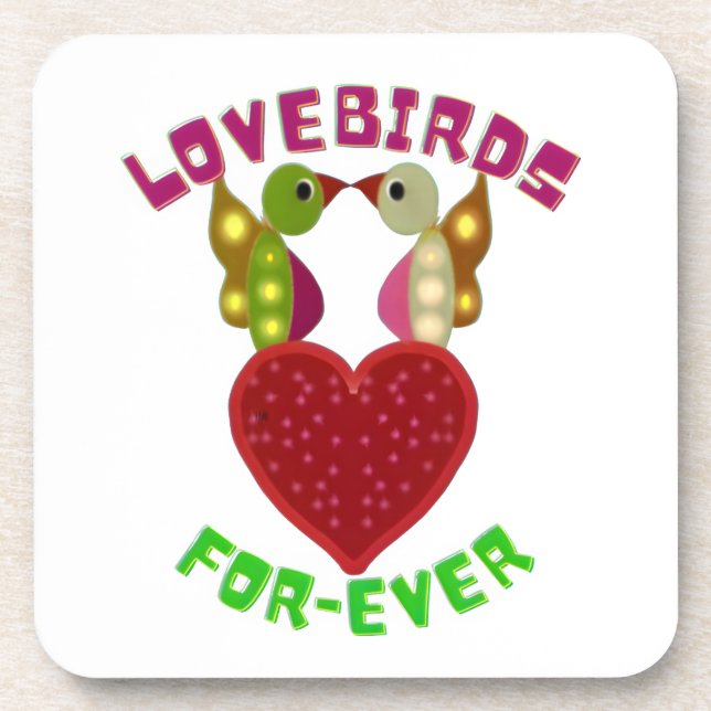 Custom Lovebirds Heart Gift Classic Playing Cards Beverage Coaster (Front)