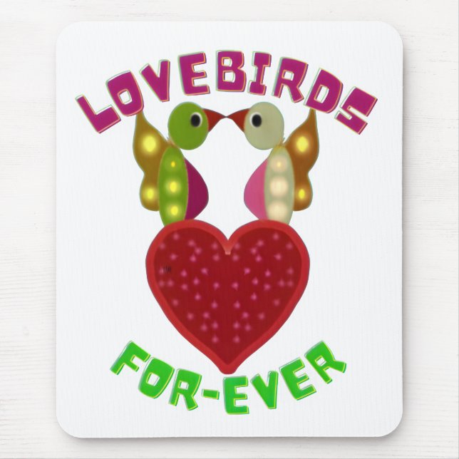 Custom Lovebirds Heart Gift Classic Playing Cards Mouse Pad (Front)