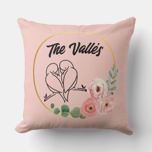 Custom Lovebirds Throw Pillow  Sofa  Bedroom