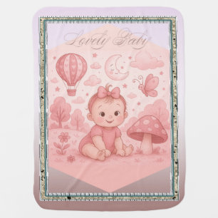 Custom "Lovely Baby" Pink Fleece Blanket