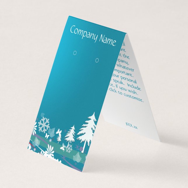 Custom Lovely Holiday Tented Earring Display Cards (Front)