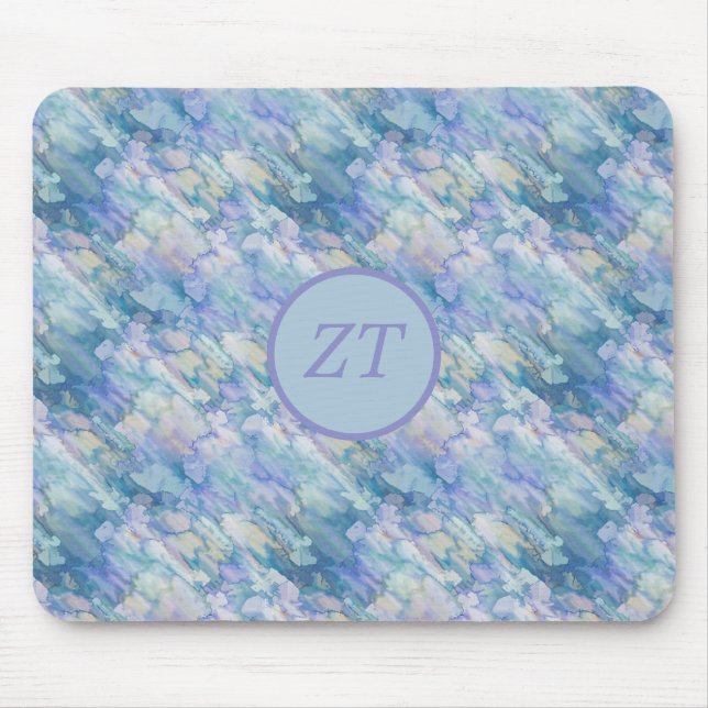 Custom Lovely Pastel Blue & Pink Mouse Pad (Front)