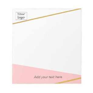 Custom Lovely Pink And Chic Gold Line Notepad