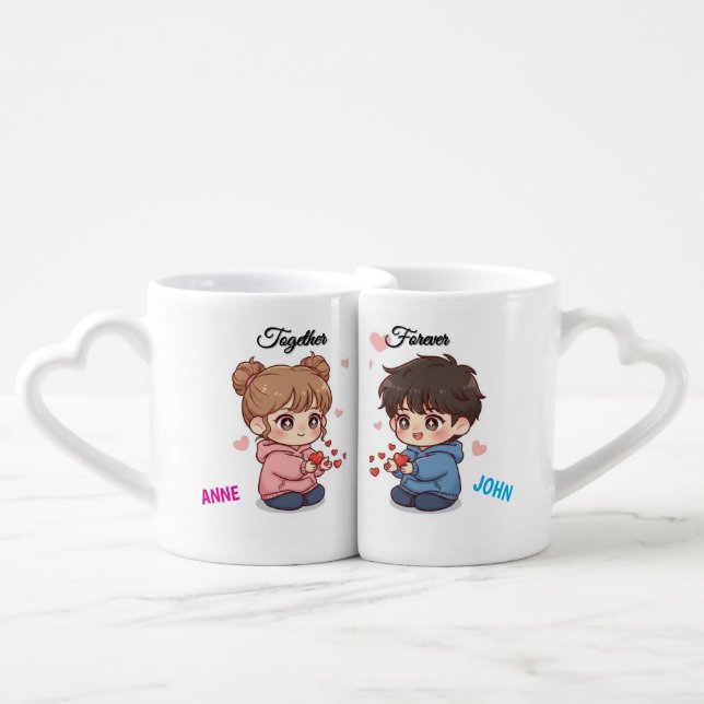 Custom Lover's Mugs - Anniversary & Valentine gift (Front Nesting)
