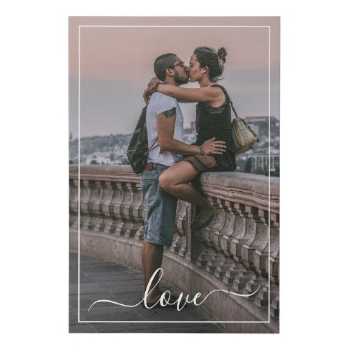 Custom Lovers Picture And Simple Love Quote Text Faux Canvas Print