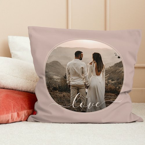 Custom Lovers Picture And Simple Love Quote Text Throw Pillow