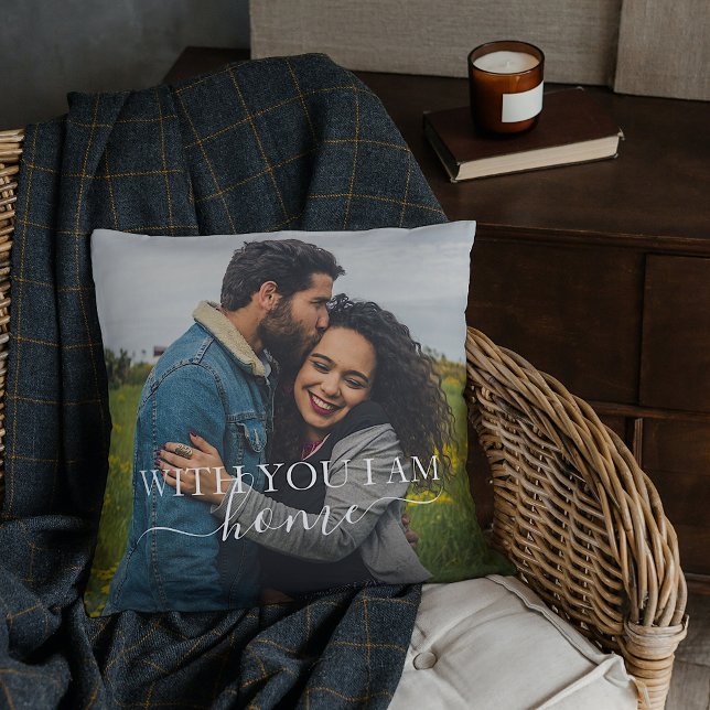 Custom Lovers Picture And Simple Love Quote Text Throw Pillow (Creator Uploaded)
