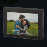 Custom Lovers Picture And Simple Love Quote Text Wooden Box Sign<br><div class="desc">Romantic photo block with 'memories to last a lifetime' text written in a stylish elegant typography font. With option to personalize or customize with photo of your choice. Fun keepsake gift, easily customizable with your favorite photograph. Fun gift for Valentine's day for your wife or husband, girlfriend or boyfriend, fiancee...</div>