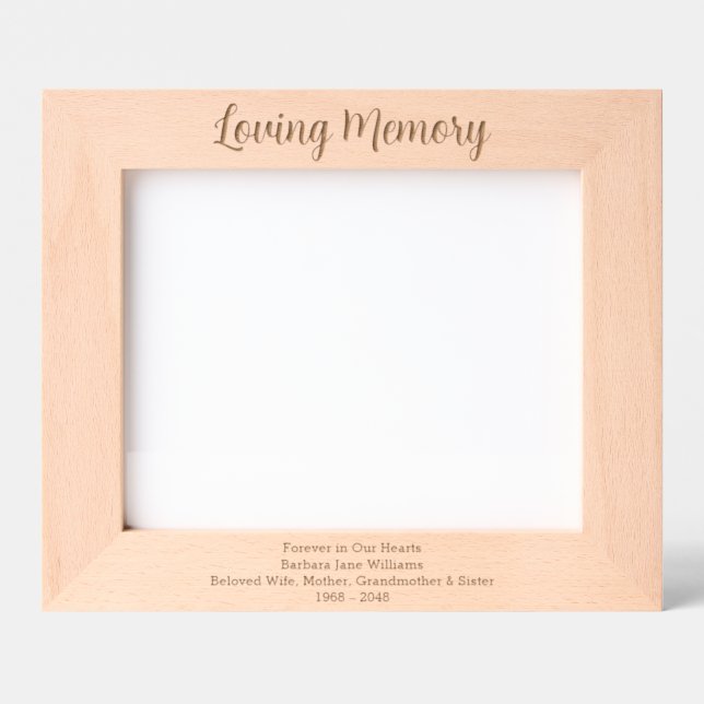 Custom Loving Memory | Keepsake Memorial Engraved Frames (Front)