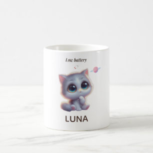 Custom Low Battery Cat Mug