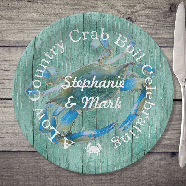 Custom Low Country Crab Boil Celebration Paper Plates (Creator Uploaded)