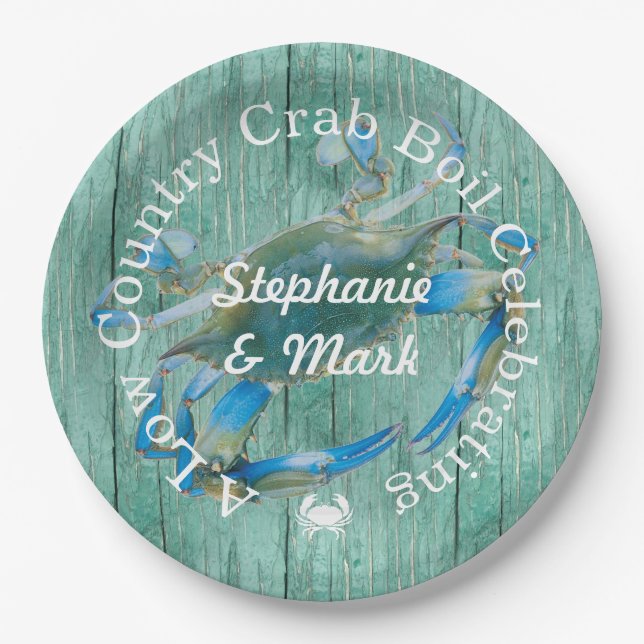 Custom Low Country Crab Boil Celebration Paper Plates (Front)