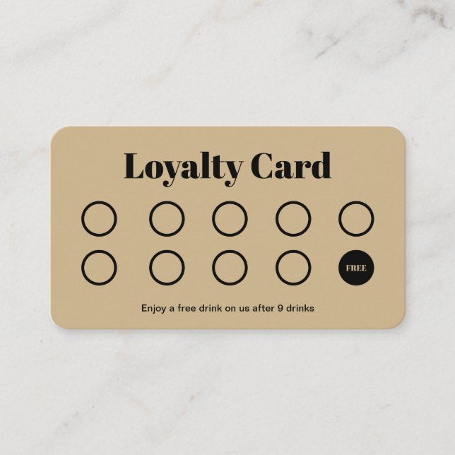 Custom Loyalty Card - Simple Black Gold and white (Front)