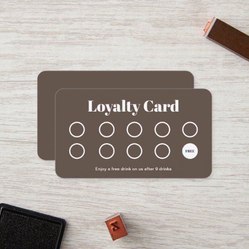 Custom Loyalty Card _ Simple Brown and White