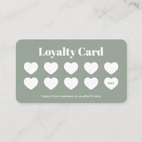 Custom Loyalty Card Simple Modern Sage Green