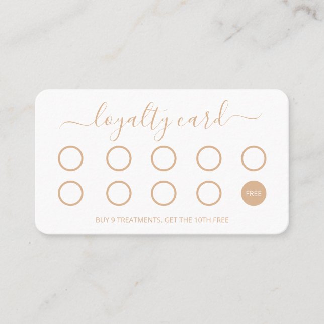 Custom Loyalty Card Simple Script Gold and Black (Front)