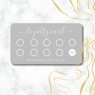 Custom Loyalty Card Simple Script Gray and White