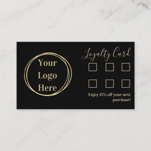 Custom Loyalty Modern Black Gold Business Card
