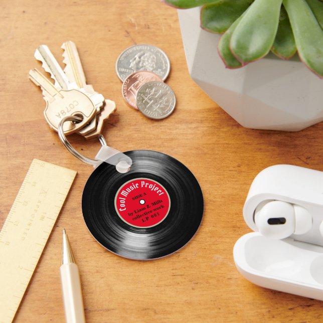 custom LP vinyl record with name Keychain (Desk)