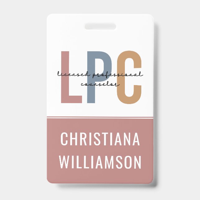 Custom LPC Licensed Professional Counselor Badge (Front)