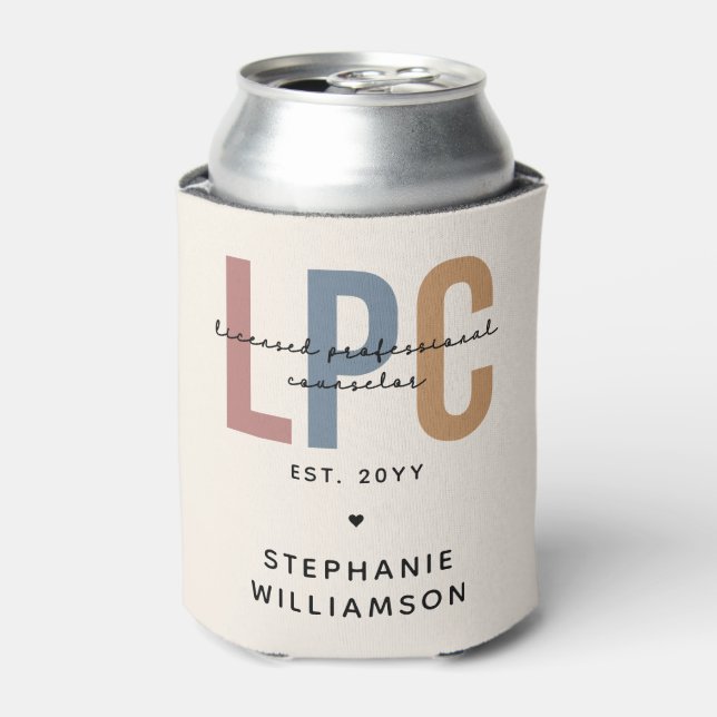 Custom LPC Licensed Professional Counselor Can Cooler (Can Front)