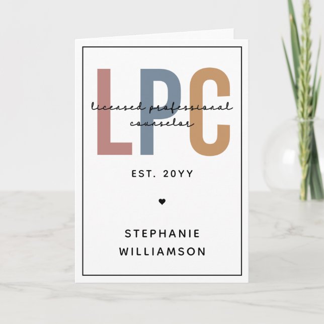 Custom LPC Licensed Professional Counselor Card (Front)