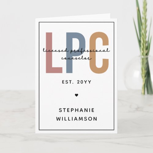 Custom LPC Licensed Professional Counselor Card