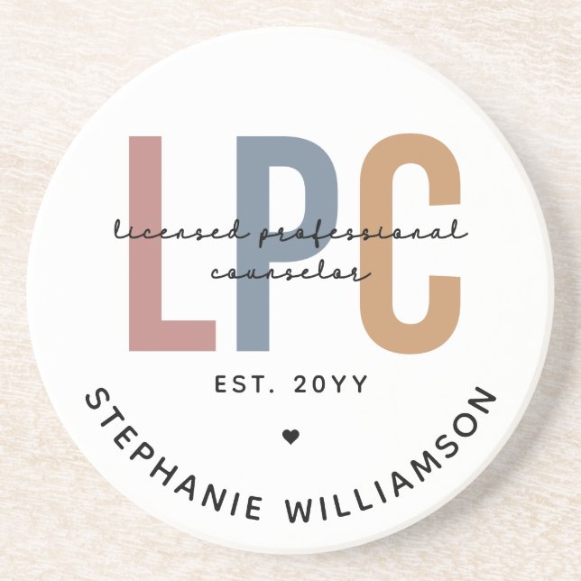 Custom LPC Licensed Professional Counselor Coaster (Front)