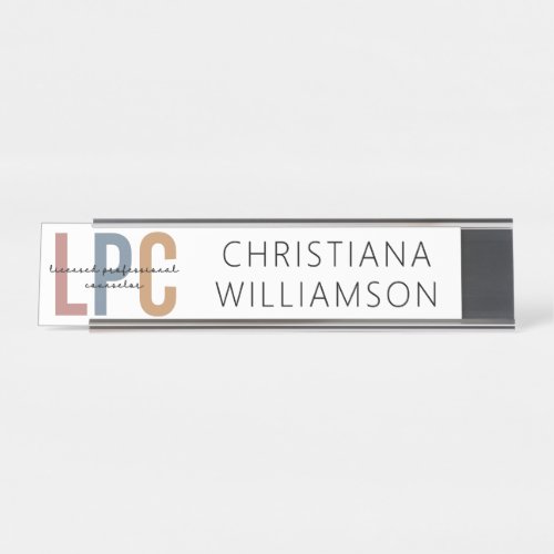 Custom LPC Licensed Professional Counselor Desk Name Plate